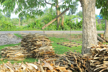 Chopped Wood. Stack of Firewood