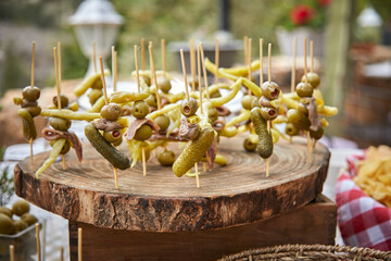 verduras, catering, entrada, degustación