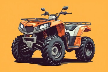 Fototapeta na wymiar Quad bike Illustration. ATV illustration. Transport. Generative AI