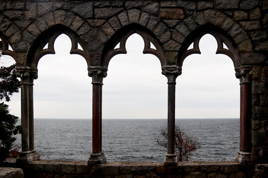 Arches from Hammond Castle, Gloucester, MA