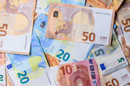 5,10,20, 50 euro bills as background 8