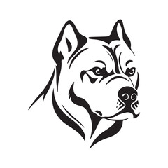 Dog face silhouette. white background