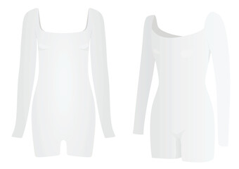 White bodysuit shirt. vector illustration