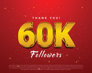 Thank you 60k followers banner for social media post