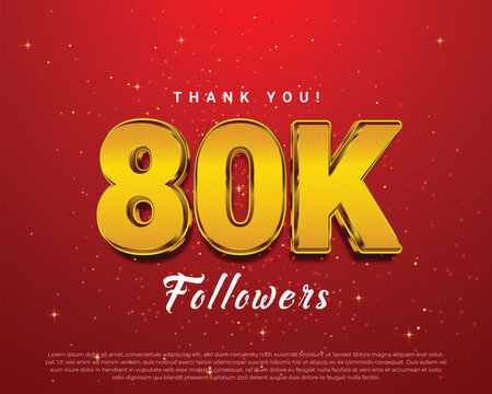 Thank you 80k followers banner for social media post