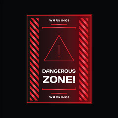 Danger zone warning red frame hud element