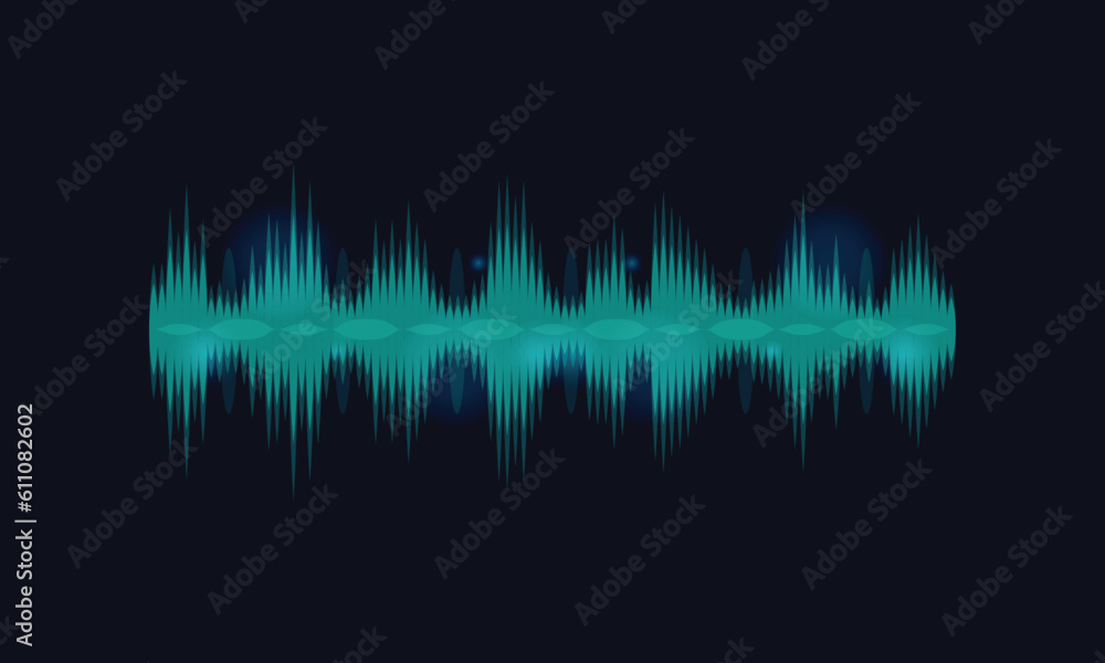 Poster hud sound music audio waveform interface element