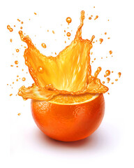 half orange with a splash of orange juice on it. Generative A.I.