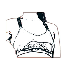 bra/breast cover color sketch with transparent background