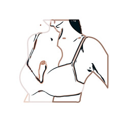 bra/breast cover color sketch with transparent background