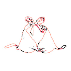 bra/breast cover color sketch with transparent background