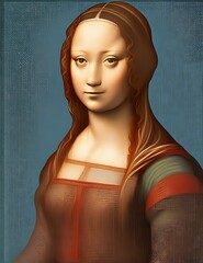 portrait of a woman photo like Mona Lisa