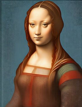 portrait of a woman photo like Mona Lisa