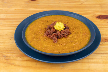 plate with food, restaurant shot.