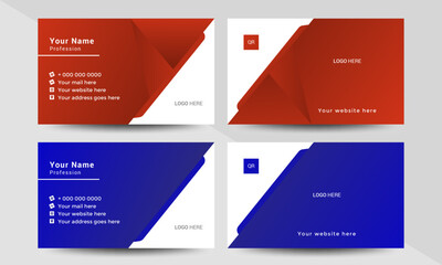 Professional modern double sided  business card design template. Flat range business card animation