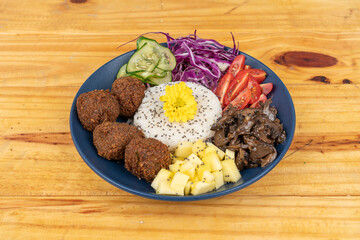 plate with food, restaurant shot.