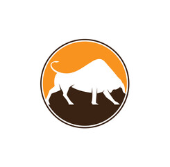 bull logo design template vector 