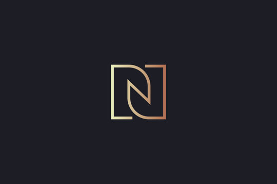 NL letter design modern line style creative golden wordmark design typography illustration, n initials, n golden minimalist