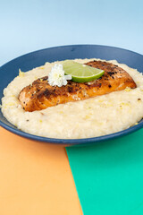 plate with food, restaurant shot.