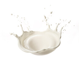 milk splash isolated on white background. Generative A.I.