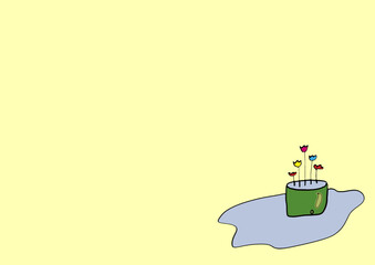 Obraz premium Mini fllowers on Yellow card