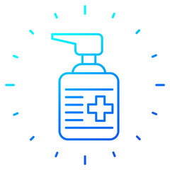 antiseptic, alcohol gel line design icon