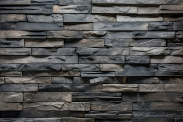 Rustic wall texture, black brick wall background, dark brick Patten. Generative Ai.