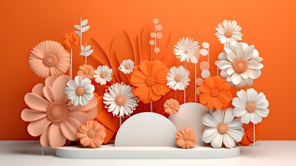 flowers decoration background 3D. Generative AI