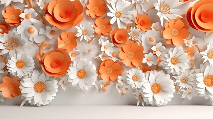 flowers decoration background 3D. Generative AI