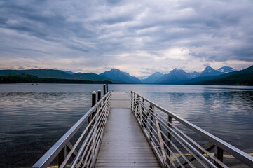 Walkway into Lake McDonald Montana 