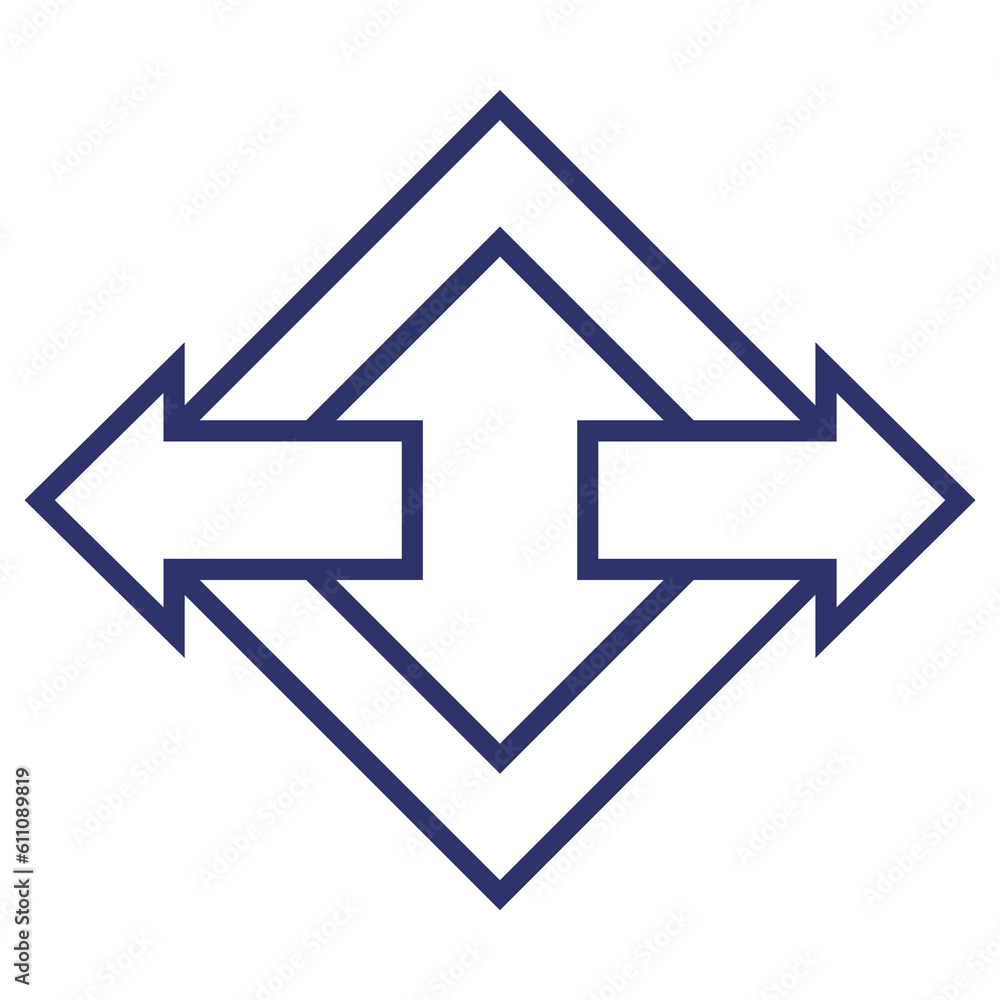 Poster arrows pointed in two directions, linear design