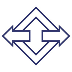 arrows pointed in two directions, linear design