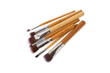 Cosmetic makeup brush isolated on white background. Professional makeup brush. Makeup tool. Visagiste.
