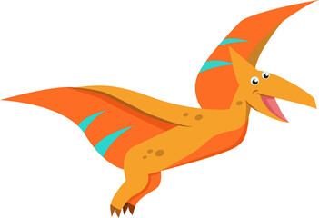 orange and blue flying dinosaur cartoon  © Luis