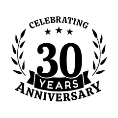 30th anniversary celebration design template. 30 years vector and illustration.