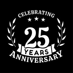 Obraz premium 25th anniversary celebration design template. 25 years vector and illustration.