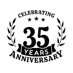 35th anniversary celebration design template. 35 years vector and illustration.