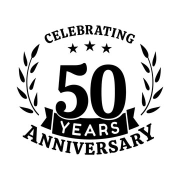 50th anniversary celebration design template. 50 years vector and illustration.