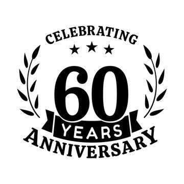 60th anniversary celebration design template. 60 years vector and illustration.
