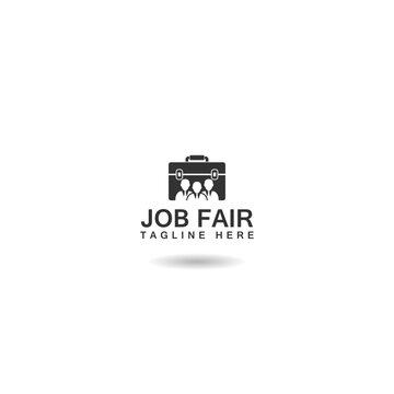 Job fair logo icon with shadow