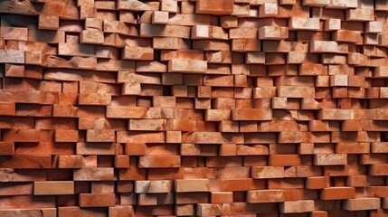 Abstract brick wall facade. Made with Generative AI.