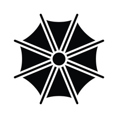 An umbrella icon represents protection from rain or sun, modern vector of sunshade