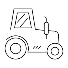 Farm tractor line icon. Vector illustration isolated on white background