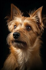 Studio portrait of a dog breed Australian Terrier. AI generated, human enhanced