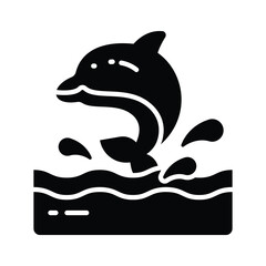 Check this creatively designed icon of dolphin in modern style,