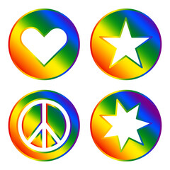 Pride LGBT+ Element clip art Colorful rainbow LGBTQ pride celebration icon flag