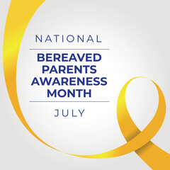 bereaved parents awareness month design template. bereaved parents awareness month ribbon design. yellow ribbon. bereaved parents