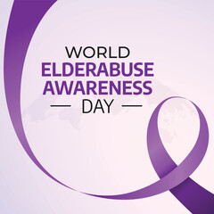 world elder abuse awareness day design template for celebration. elder abuse awareness ribbon. purple ribbon.