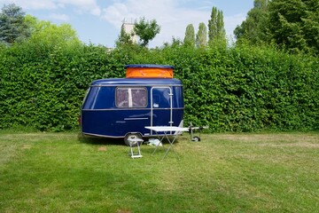 small caravan at a camping side