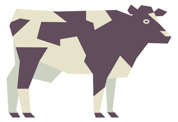 Polygonal cow icon. Farm animal. Cattle symbol